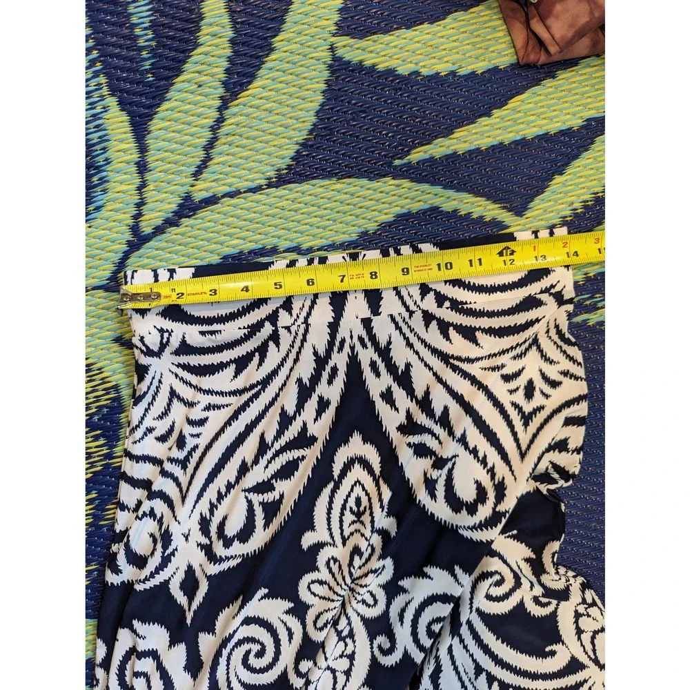 INC International Concepts Flowy Navy and White Midi Skirt - Picture 4 of 5